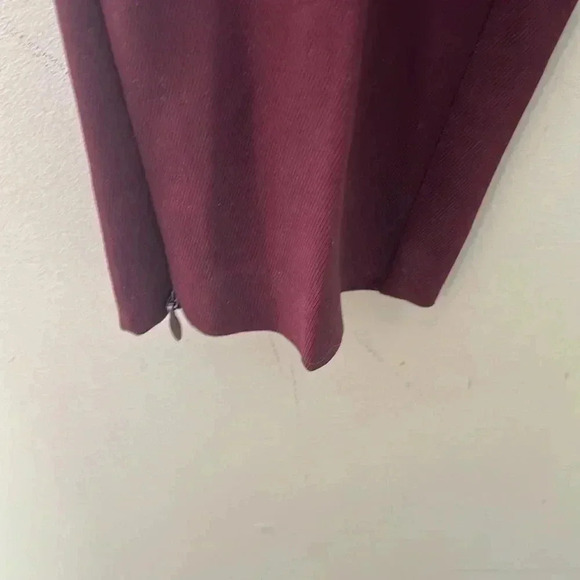 [US6]Icone Women Burgundy Rayon Blend Dress  Pant Split-hem straight-leg pant - Picture 7 of 11